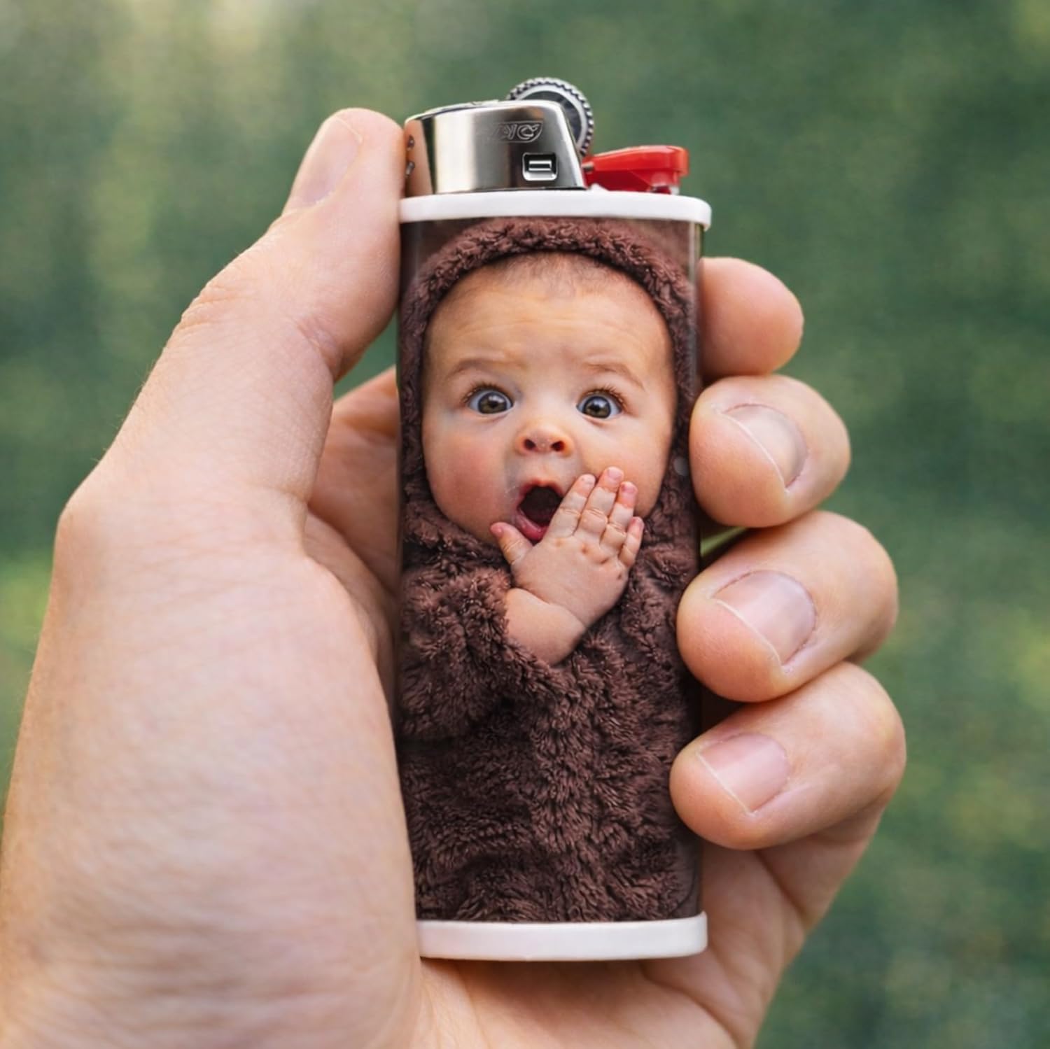 Custom Photo Case for Standard Size Disposable Lighters – Personalized Sleeve, Reusable Protective Cover (Metal)
