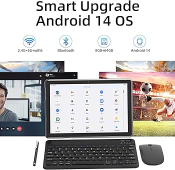 Amazon.com : Tablet 10 Inch Android 14 Tableta, 2 in 1 Tablets