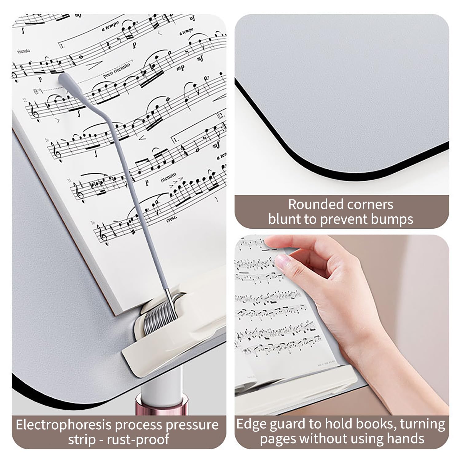 Leggio Musicale Regolabile 2 In 1, Leggio per Libri, per Pavimento/Tavoloaltezza Regolabile 80-140 Cm, Leggio Inclinabile a 180°, Base Antiscivolo per Spartiti, Ricette, Tablet, Laptop