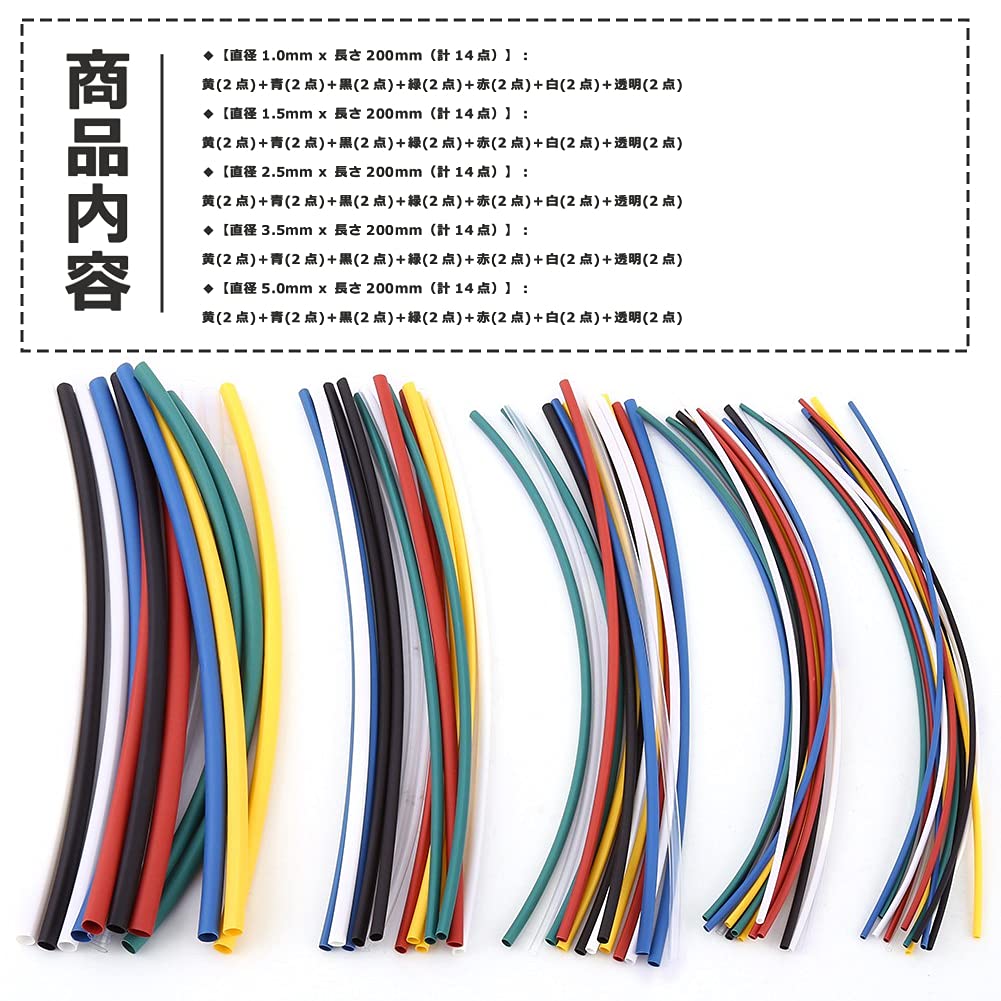 パンドウイット 熱収縮チューブ カラーコンビネーションパック 7色入り 工業用 工事用 最小収縮前内径(φmm):4.7 最大収縮後内径(φmm):2.4 長さ wyw801m Amazon | パンドウイットコーポレーション 熱収縮チューブ カラー