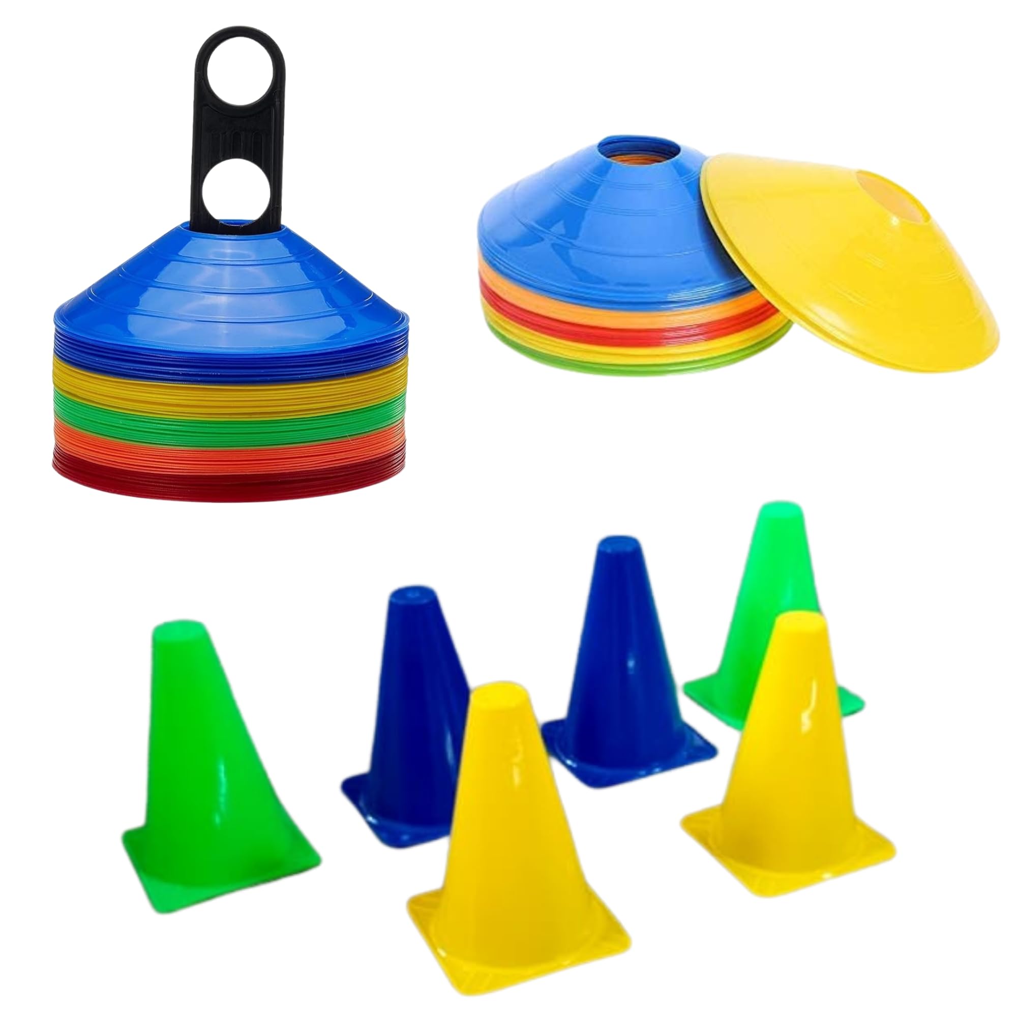 Agility Training Cones Kit – 20 Pcs Flat Cones & 6 Marker Cones (6 Inch) for Soccer, Football, Kids Sports, Speed & Agility Drills – Indoor Outdoor Use-image-32
