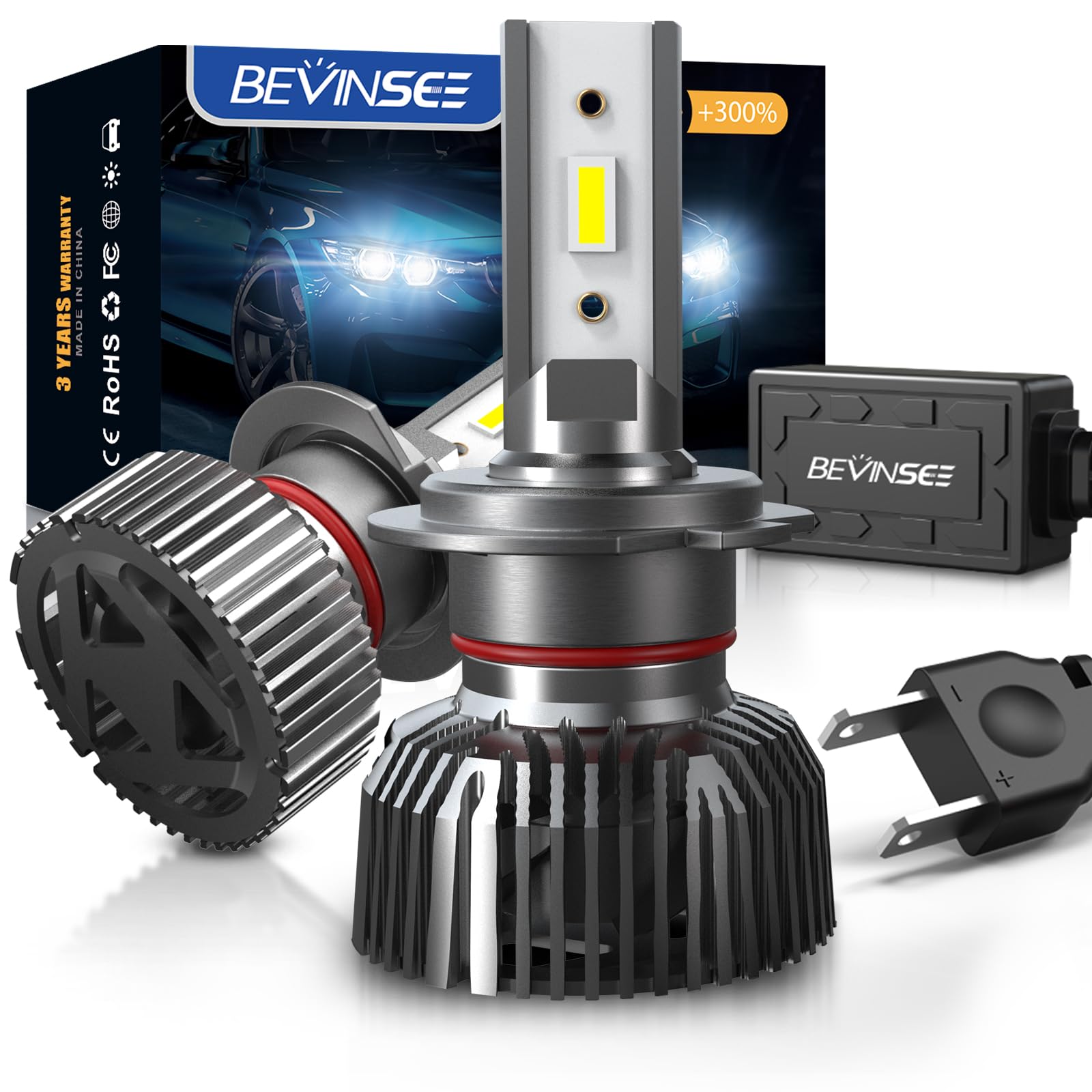 Bevinsee 2X H7 LED Headlight Bulbs Fog Light Brighter 150W - Foto 13