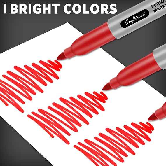 Red Permanent Markers and Electric Stapler, 25 Sheet Automatic Stapler