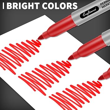 Red Permanent Markers and Electric Stapler, 25 Sheet Automatic Stapler