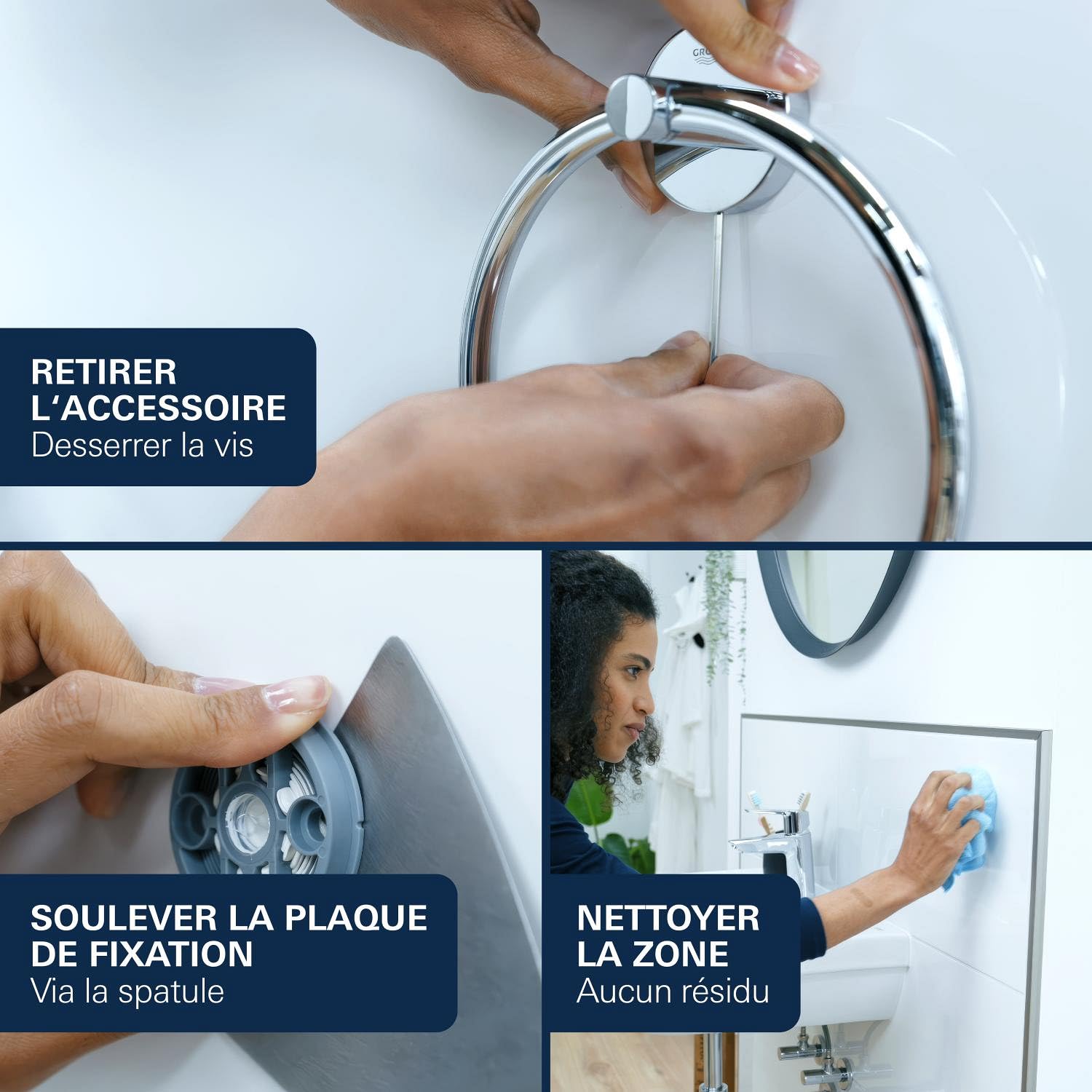 GROHE Start Ensemble Brosse WC avec Support Mural – Métal et Verre, Fixation Murale Cachée, Vis et Chevilles Incluses, Hauteur 398 mm, Gold Brossé Cool Sunrise, 41185GN0