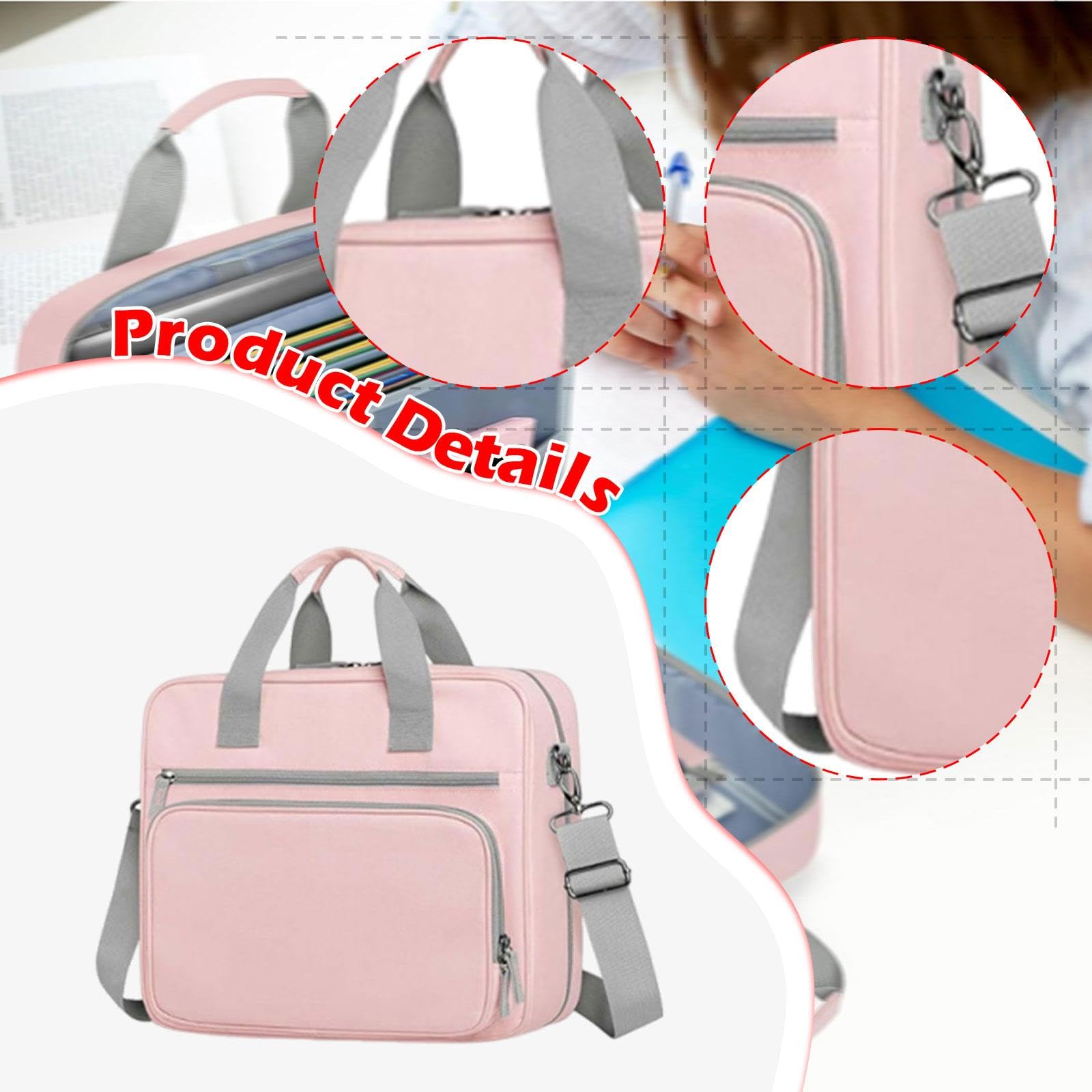 Cartella con Cerniera a 3 Scomparti con Tasca Portadocumenti, Capacità 500, Organizer Portatile per Scuola, Università, Casa