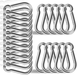 24Pack M8 5/16" Spring Snap Hook, 3Inch Carabiner Quick Link Carabiner Clip for Hammock Swing Outdoor Travel, Heavy Duty Rope Connector Snap Link Buckle for Camping Fishing Hiking