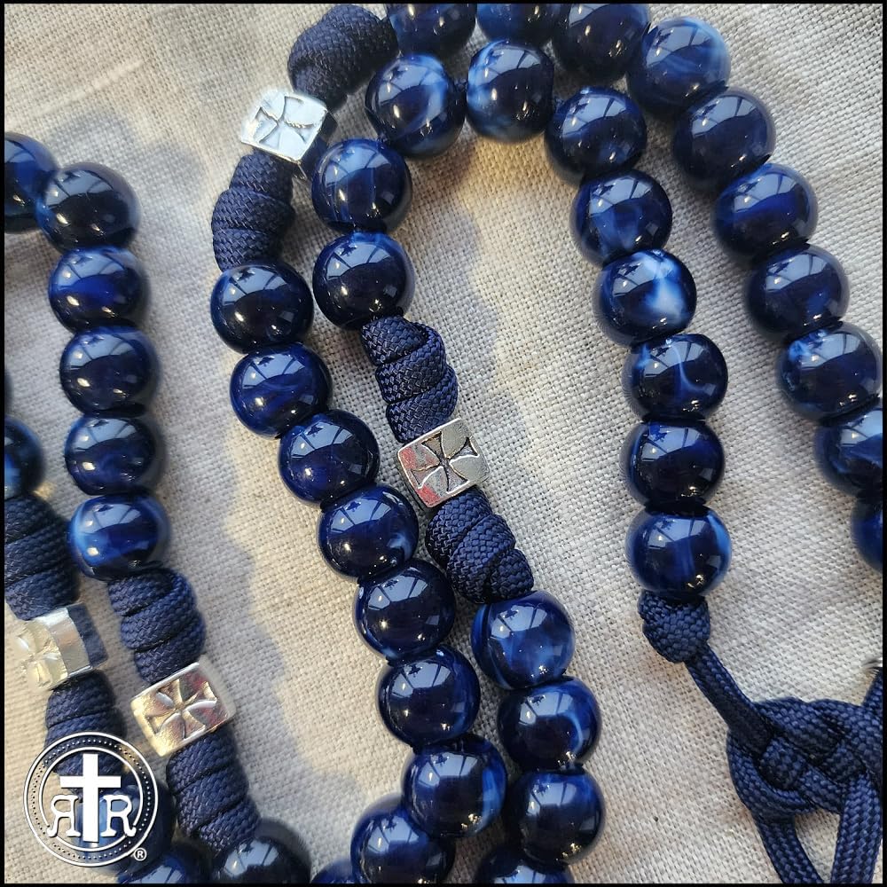 Rugged Rosaries® BLUE Marian Meditation ROSARY with St. Benedict Crucifix