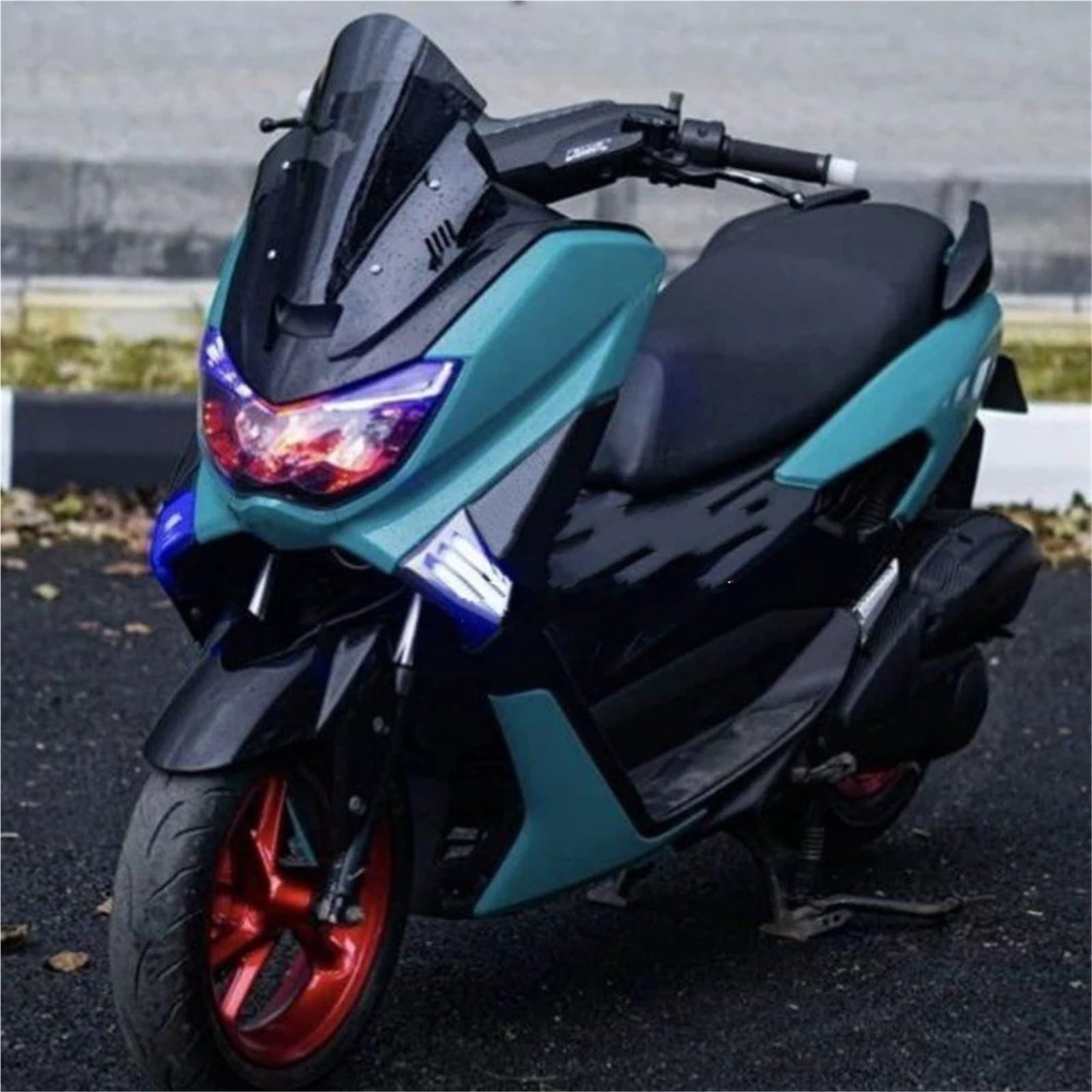 Parabrisas Cúpula Windshield para Nmax155 para N-MAX 155 N-max155 2020-2024 Parabrisas Delantero De Motocicleta Protector Pantalla Viento Deflector(Black)