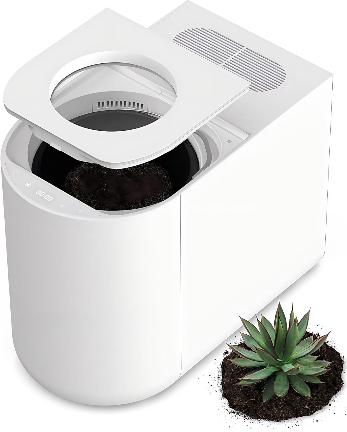 5L Electric Kitchen Composter, Indoor Countertop Compost Bin with Visible Window, Intelligent Humidity Sensor, LED Display, Odorless & Auto-Cleaning – Turns Food Waste into Pre-Compost