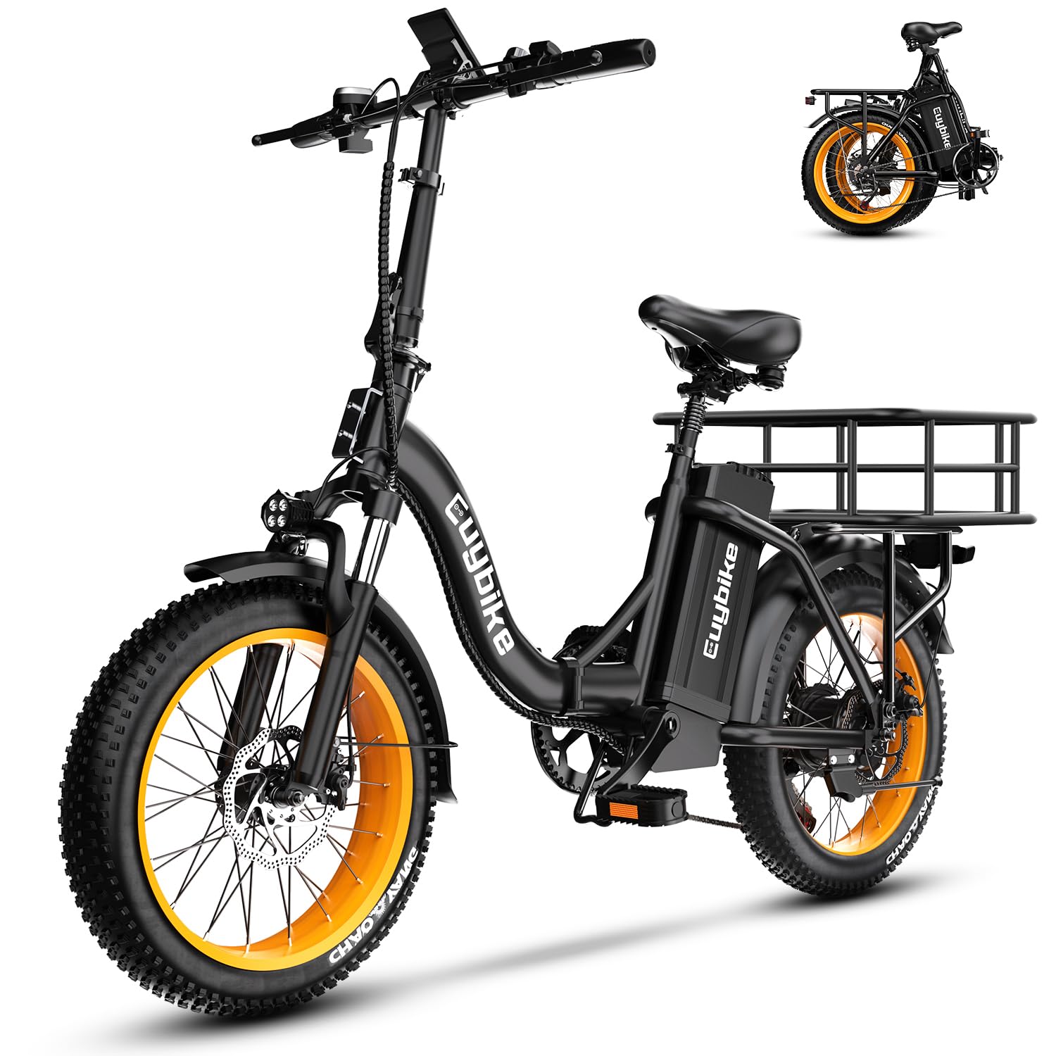 1000W Foldable Electric Bike,48V 20AH Removable Battery Ebike,80 Miles Max Range Electric Bike for Adults,20"x3" Fat Tire Folding Ebike,Adult Electric Bicycle for Commute Mountain Sport