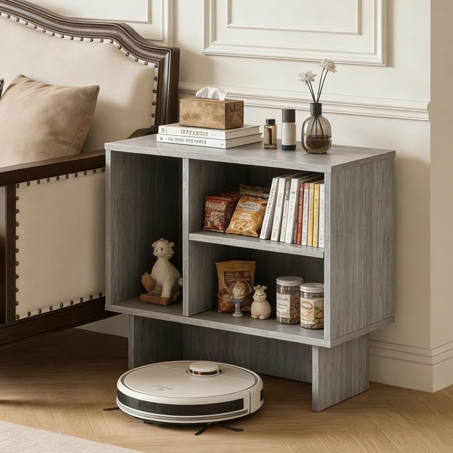 Lab Cosi Modular TV Stand for 100-Inch TV,Modern 4pcs Storage Sideboards,Bookcase,End Table,Nightstand,Buffet Cabinets,Coffee Table for Living Room,Dining Room,Bedroom, Grey