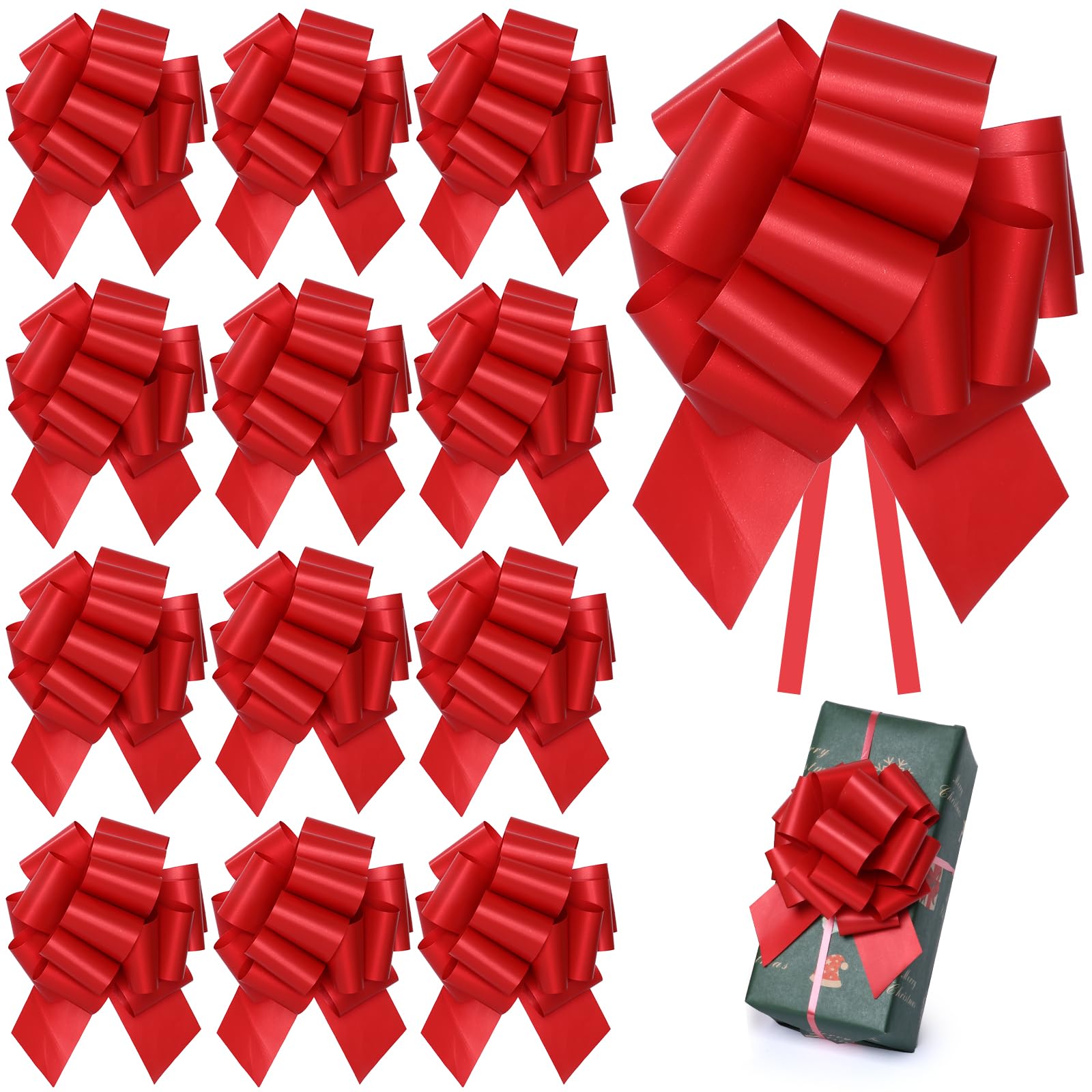 Snapklik.com : 12 Pcs Large Christmas Bows For Gift Wrapping,5inch Wide ...