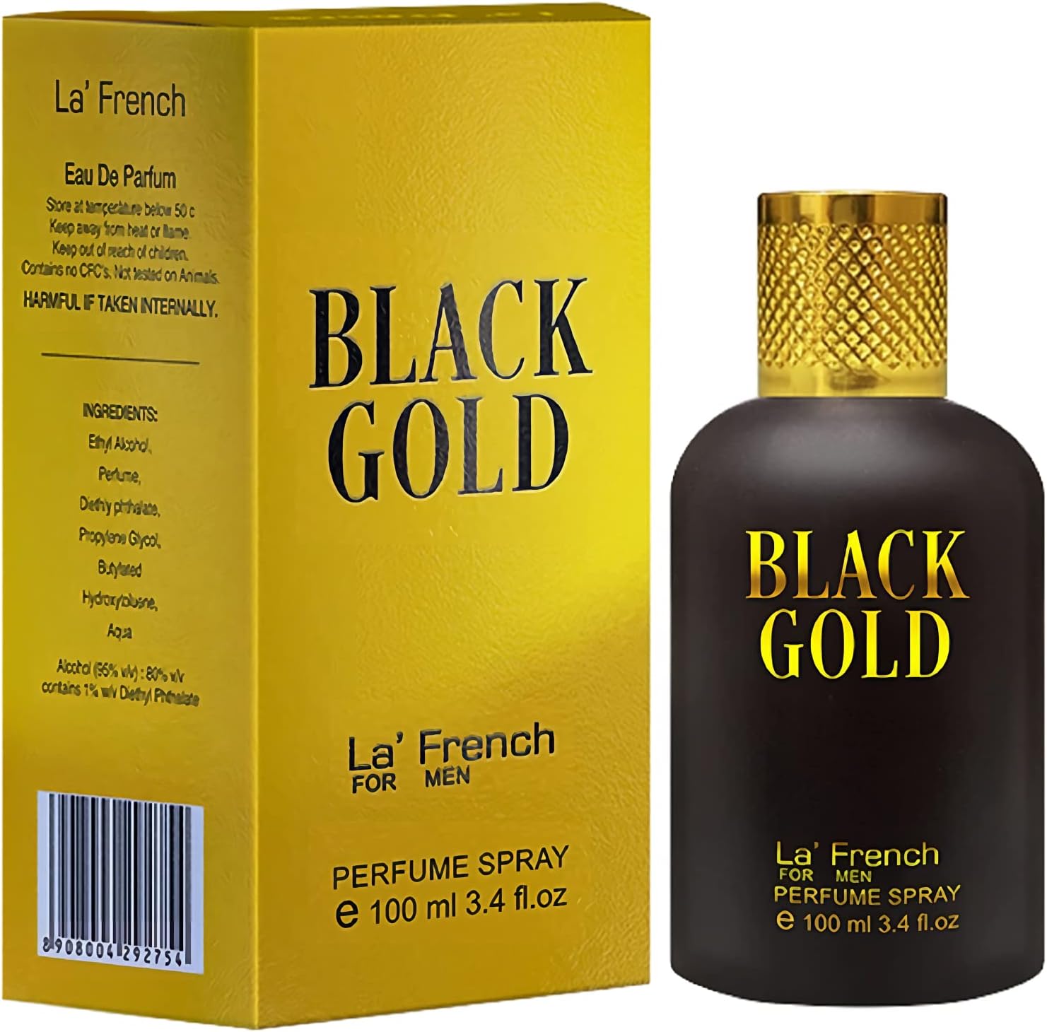 La French Black Gold Eau de Parfum - 100ml Perfume for Men | Intense Long Lasting Perfume | Premium Fresh Fragrance Scent EDP Spray | Best Gift Perfume for Man and Husband. (Pack 1)