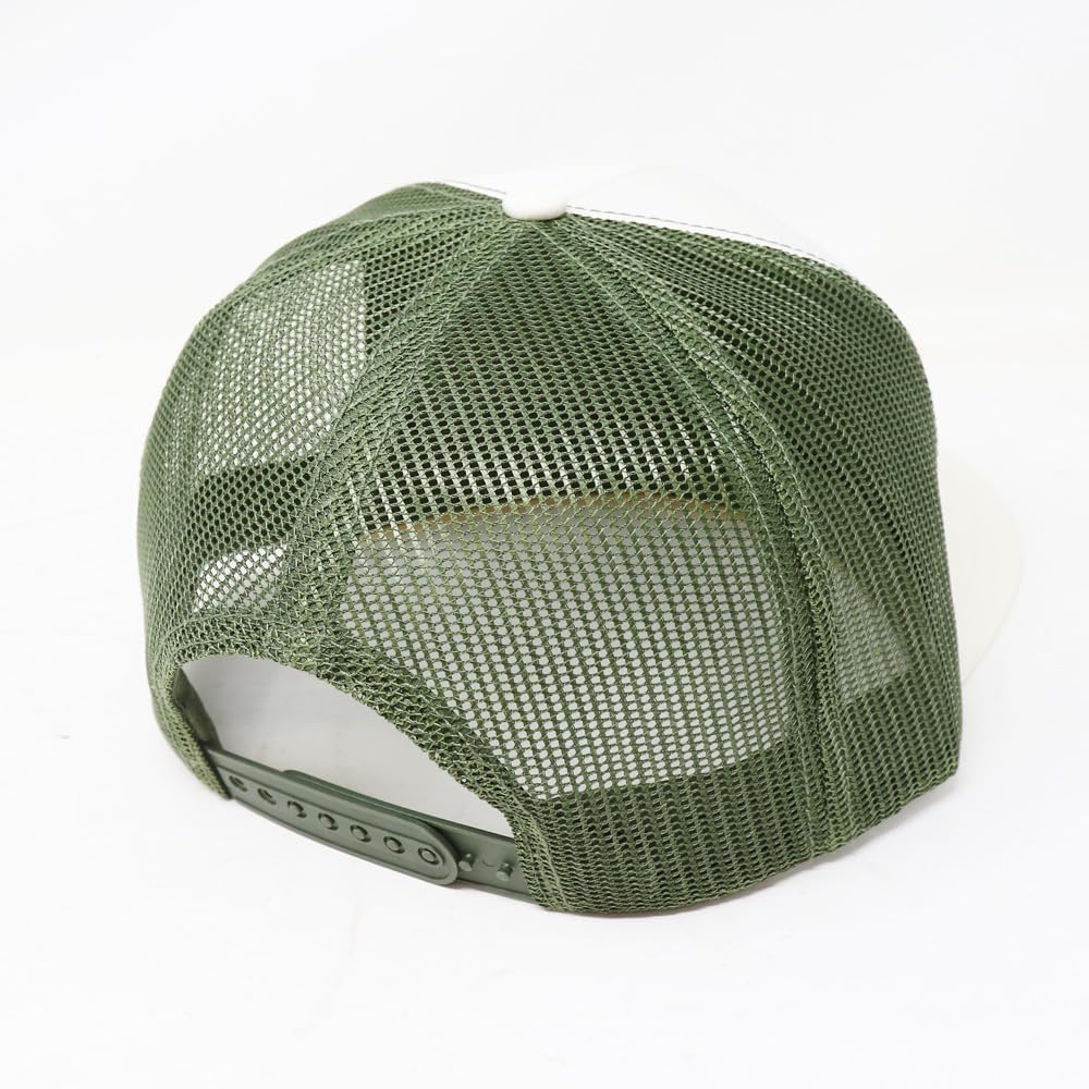 WHISKEY BENT HAT CO. Surf Shop Adjustable Snapback Hat White/Green