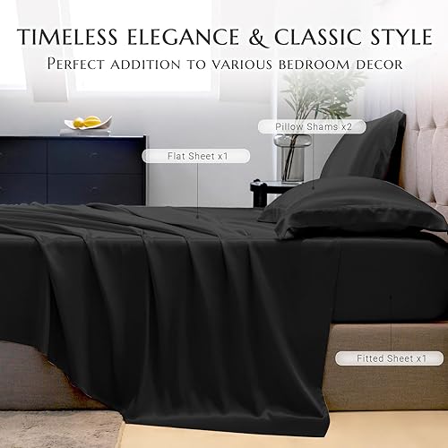 Miniatura 2 de THXSILK Juego de sábanas de seda 7A+ de 3 piezas, 100% seda de morera real, con 1 sábana bajera de seda, 1 sábana encimera y 1 funda de almohada