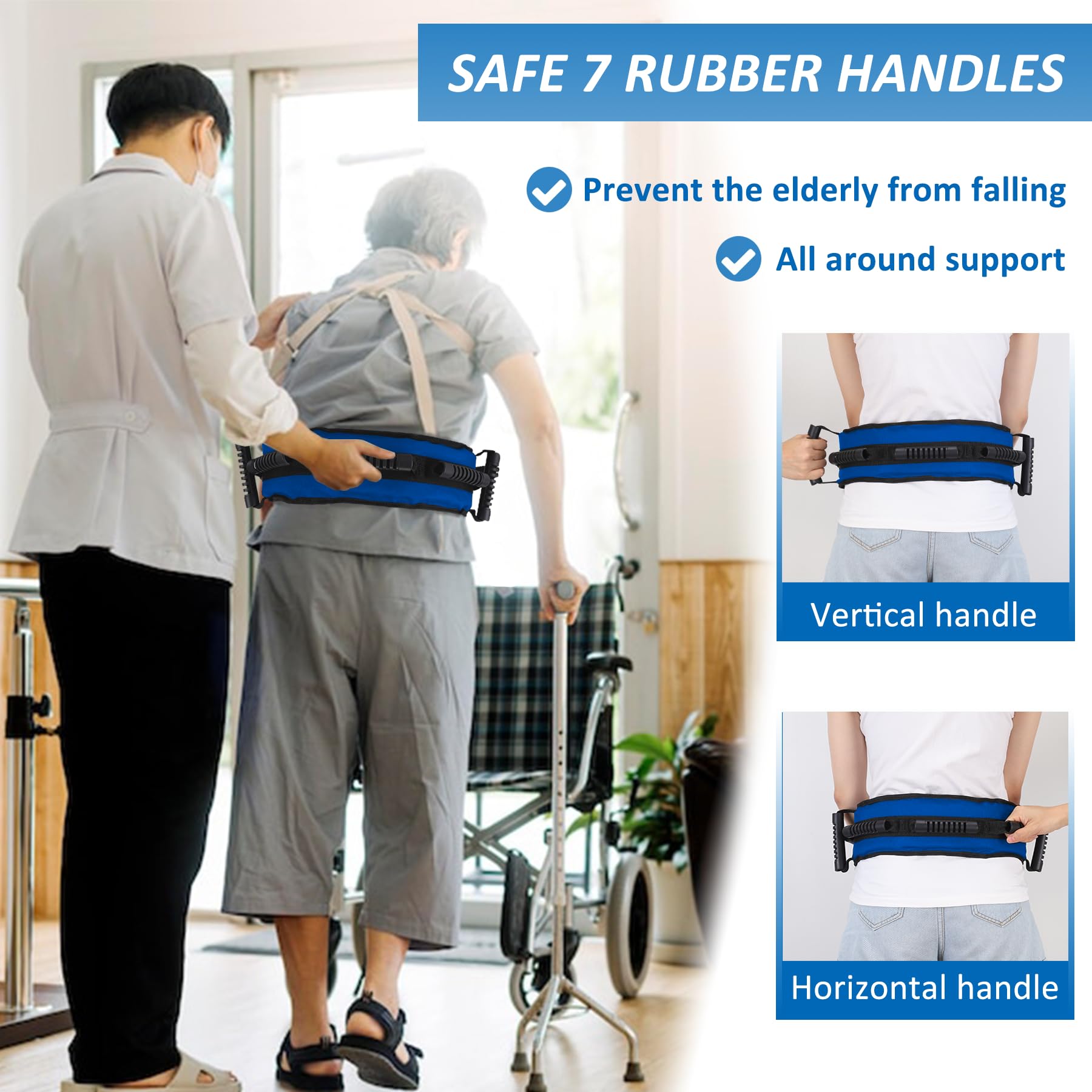 Gait Belt for Seniors, Transfer Belt with 7 Nylon Padded Handles — Amazon image 6