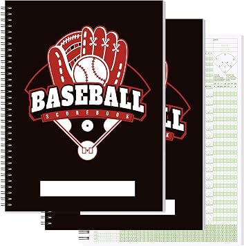 Baseball Softball Scorebook, Extra Innings, 35 Games, 1-3 Pack | 9X12 Inch Baseball Score Keeping Book, Softball Stats Book for Youth, High School Adult Leagues, 2026