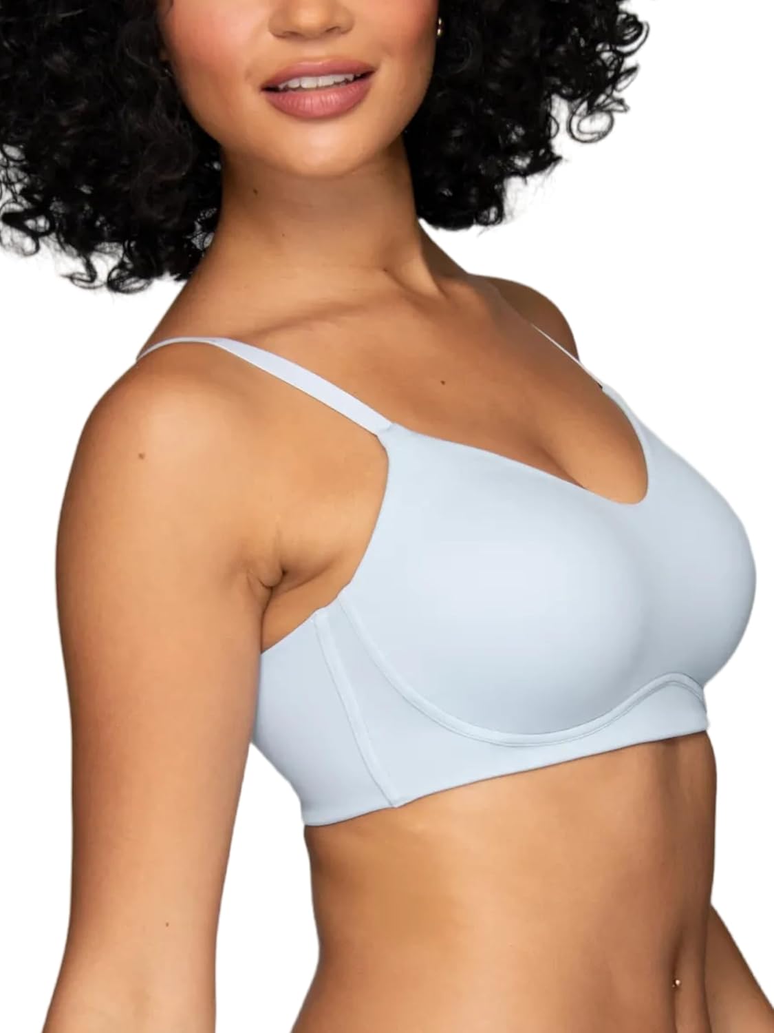 Vanity Fair Women's Beauty Back Smoothing Wireless Bra, Comfort and Support, Simple Sizing Available S-3XL, Shirting Blue, Medium - Image 2