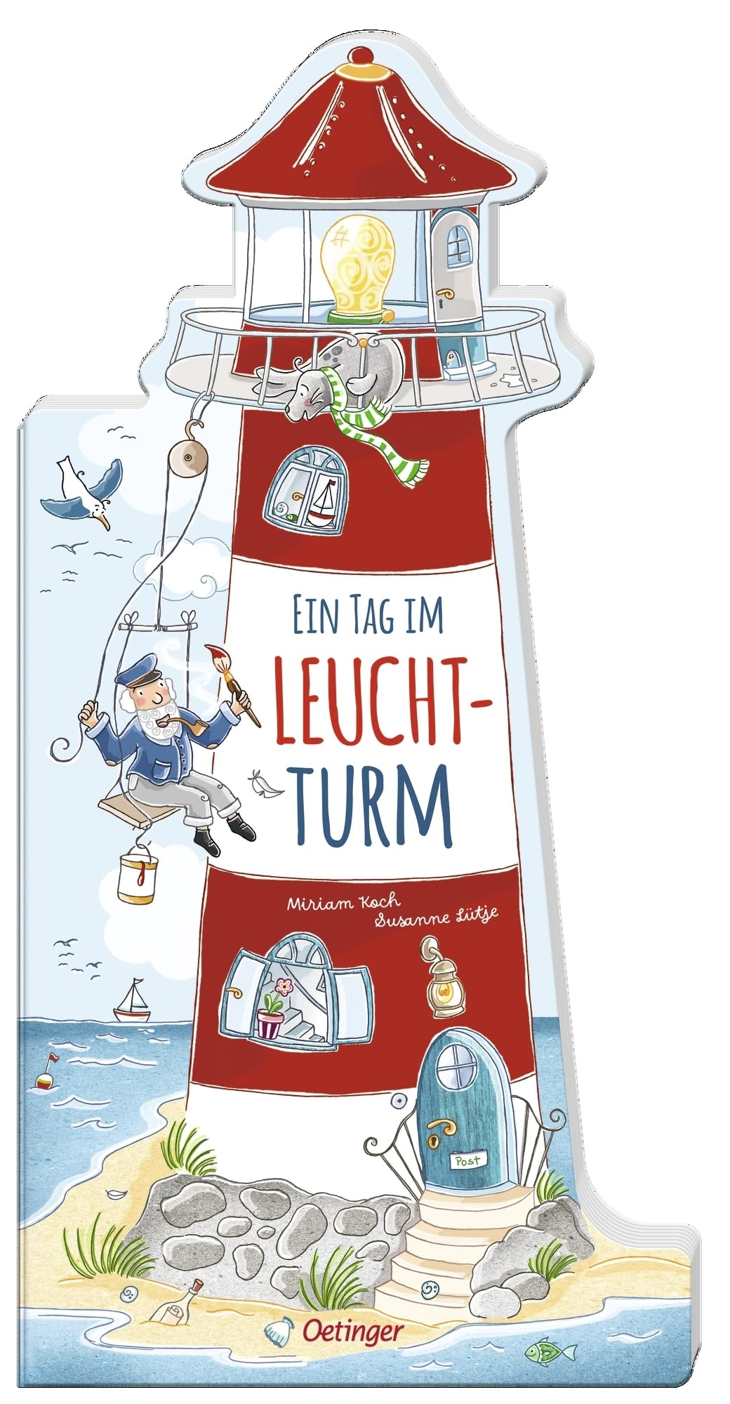 Ein Tag im Leuchtturm: Wimmeliges, großformatiges Nordsee-Pappbilderbuch in Leuchtturm-Form für Kinder ab 2 Jahren (Das riesengroße Wimmelbuch)