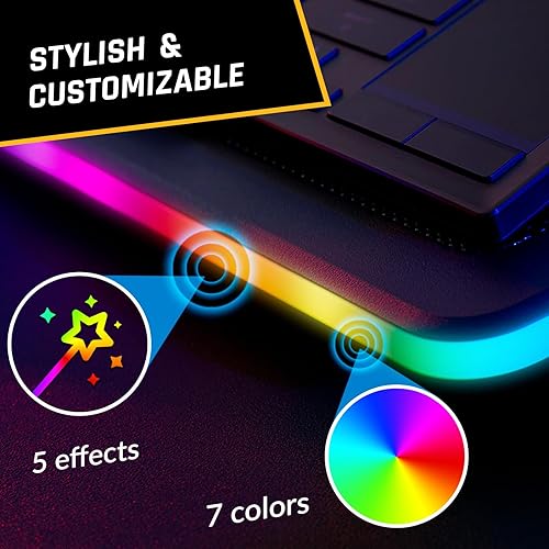 Vista 13 de KLIM Ultimate + RGB - Almohadilla de refrigeración para laptop con borde LED + nuevo + enfriador de laptop para juegos + ventilador alimentado por