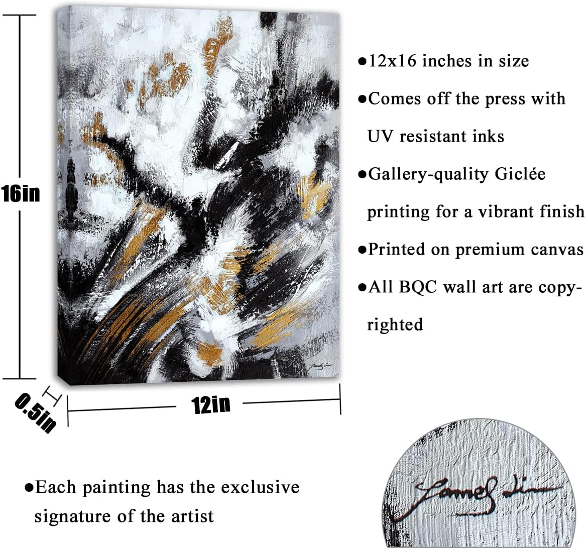 Abstract Wall Art Prints Black and White Wall Art Black and Gold Wall Decor Black and White Painting Abstract Canvas Wall Art 12 X 16 Abstract Wall Art for Bathrooms