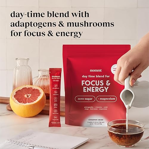 Miniatura 5 de Bebida diaria de hongos adaptógenos de cacao sin azúcar por momento alternativa al café con Ashwagandha, Chaga, melena de león y L-teanina (15