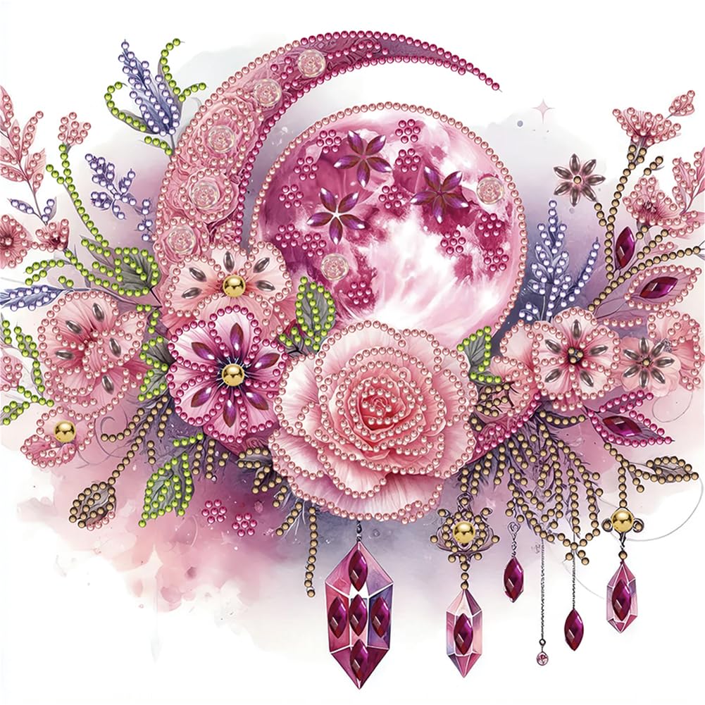 Fiorky 5D Special Shape Diamond Art Kits for Beginners, Diamond Painting Kits for Adults Flower Grass, DIY fortial Special Shaped Drill Diamond Painting Kit Flower Grass Decoration