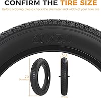 Vista 2 de 20x4.0/ 20x3.0/ 26x4.0 Fat Bike Tires, 20x4/ 20x3/ 26x4 Fat Tire Tube and Bicycle Repair Tool Kit, Foldable Heavy Duty Off-Road Bike, Ebike Fat