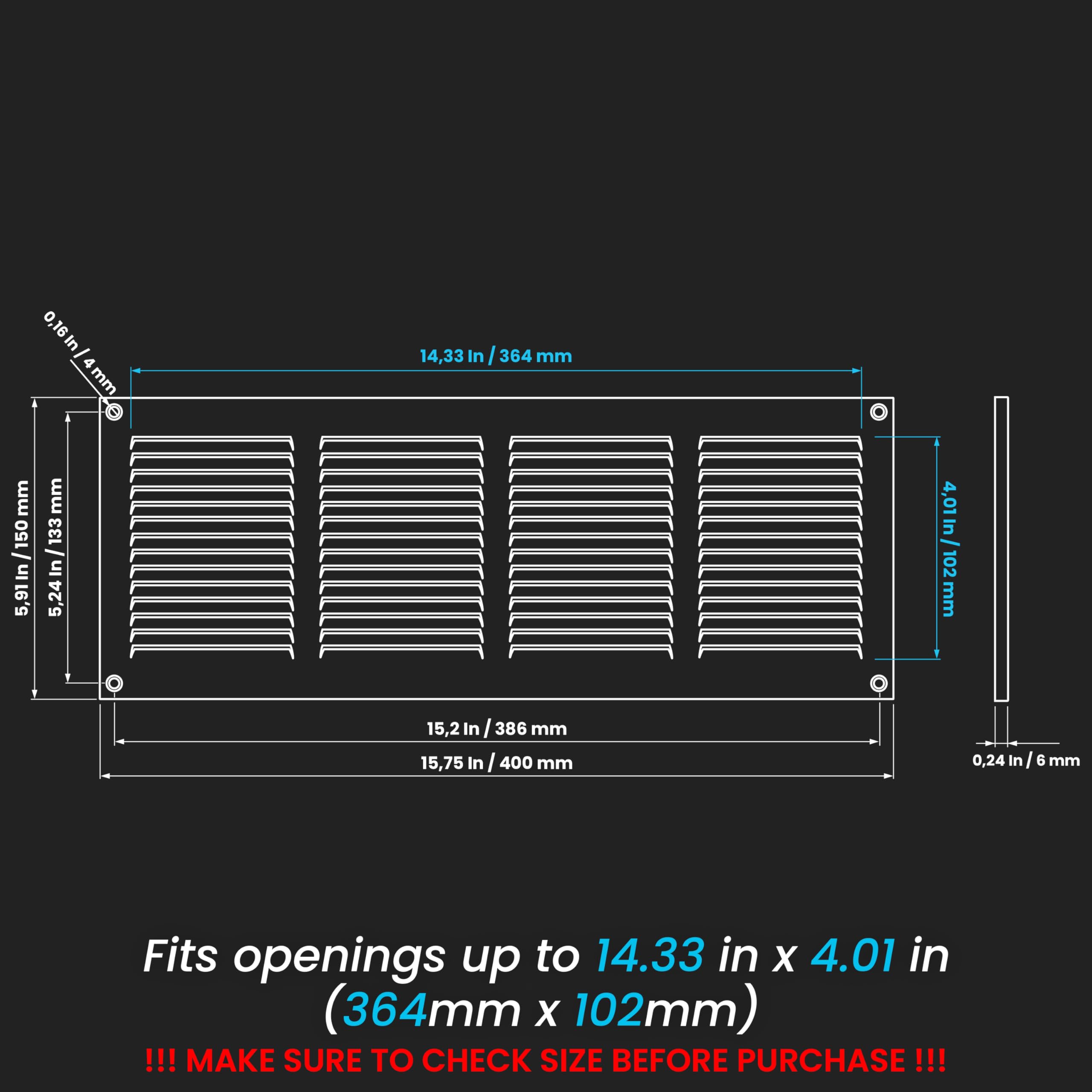 Repa Cover Snapklik.com : Repa Market Air Vent Cover 16x6 Inch (Outer Dimensions ...