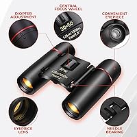 Vista 3 de 30x60 Mini Binoculars for Adults Travel – Small Binoculars for Adults with 126M/1000M Wide Field of View, 7.2° Angle & Storage Bag – Pocket Size for