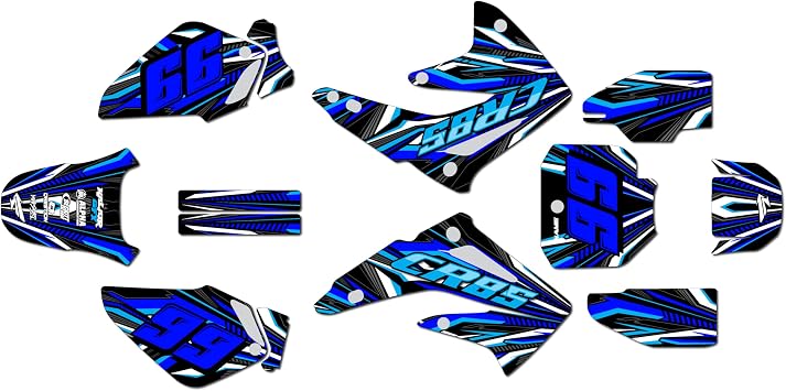 Graphics Kit for Honda CR85 2003-2014 Prime Series Blue 21 Mil - Pro Edition - Dirt Pit Bike Motorcycle Stickers, Dirtbike Racing Automotive Decal Motocross Accessories no-Plastics