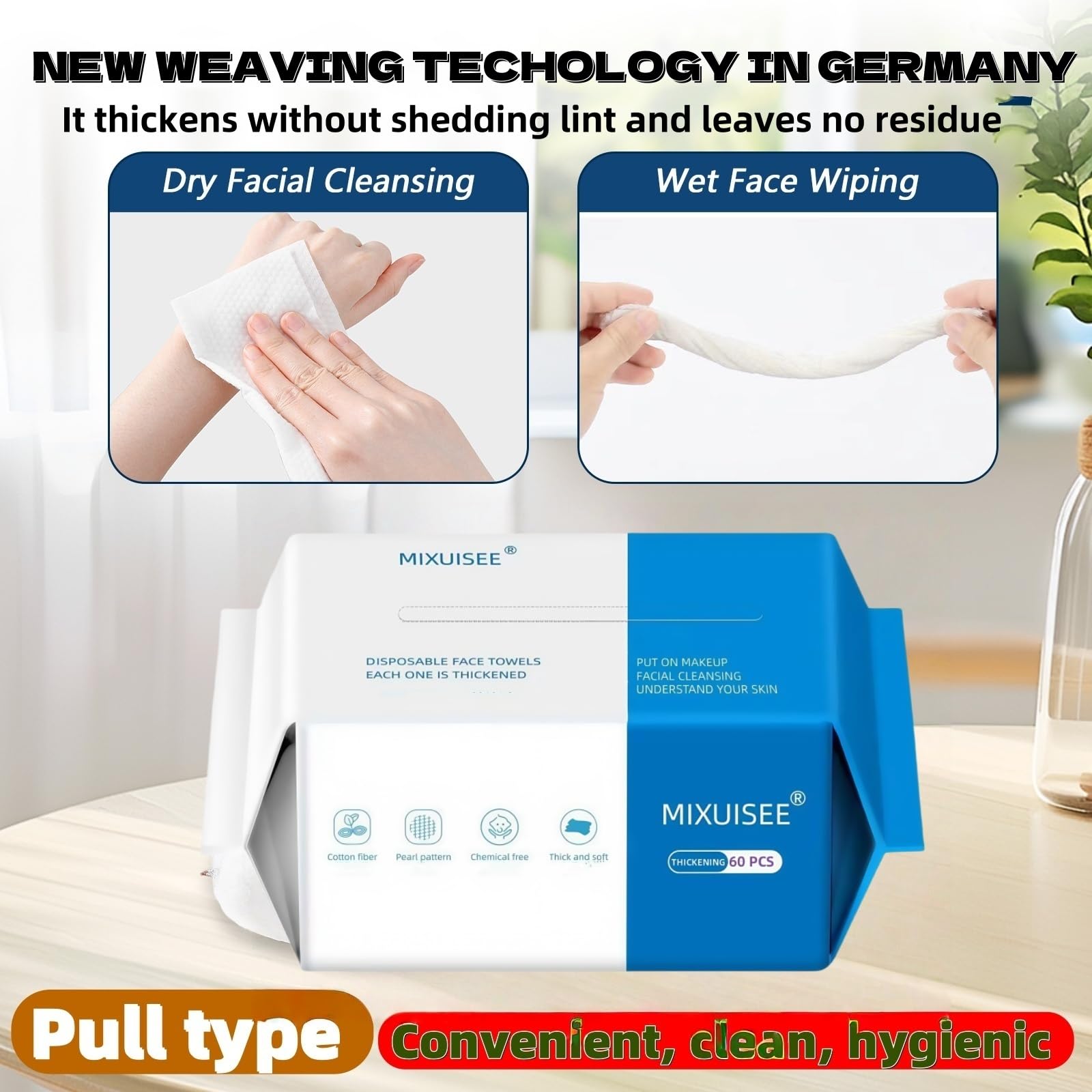 Disposable face towel,MIXUISEE thick and soft face towels,100% cotton face towels,super thick 130%. Suitable for makeup removal and cleansing and applicable to sensitive skin. (360 pieces) - Image 3