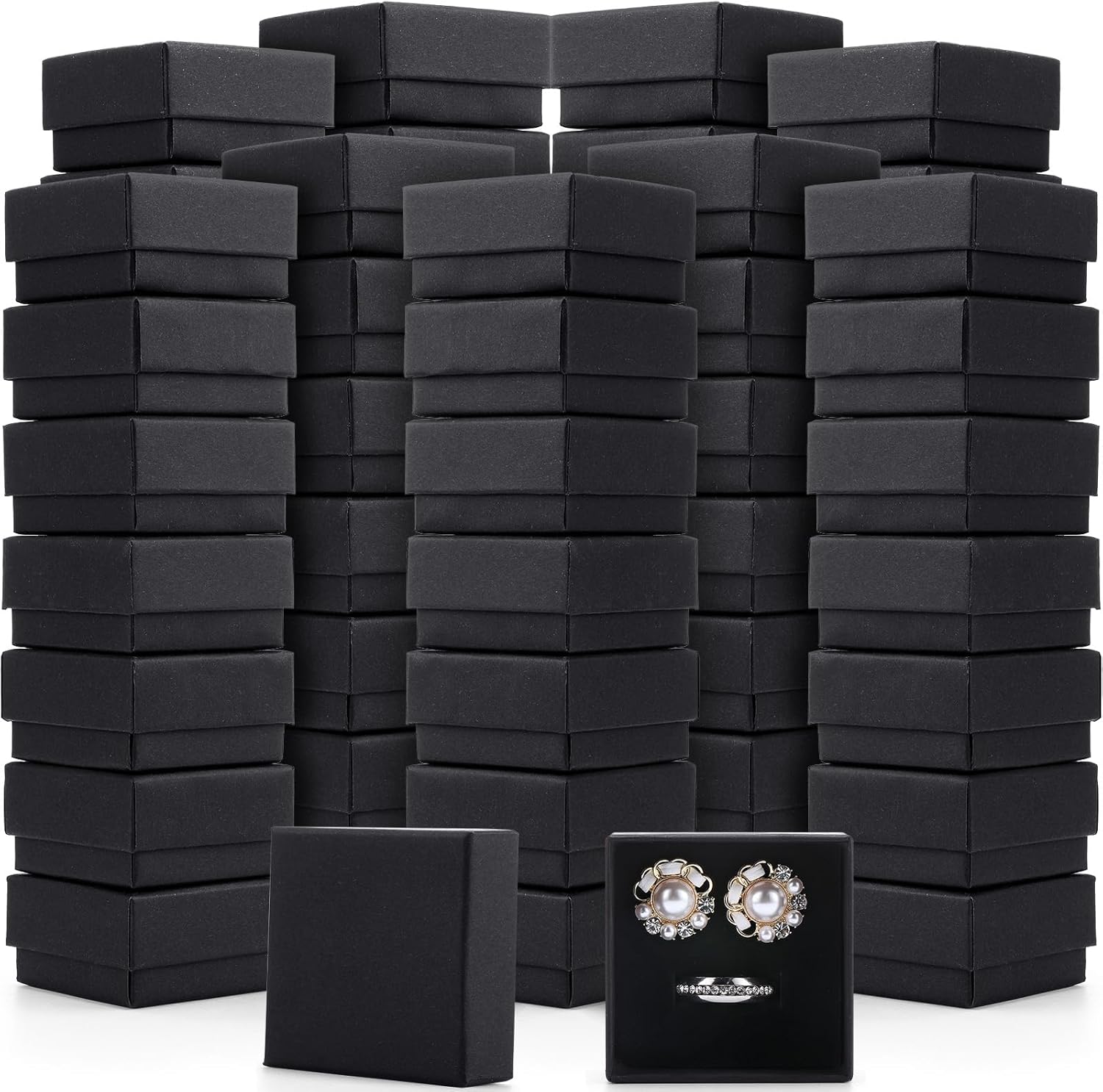 Yinkin 72 Pcs Jewelry Gift Boxes Bulk 2.4 x 2.4 x 1.4 Inch for Necklace Pendant Ring Earring Display Case Christmas Wedding
