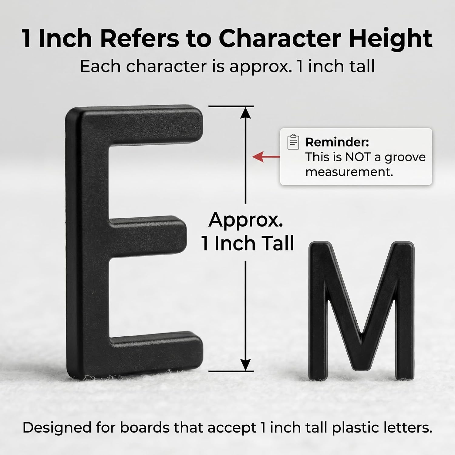 1 Inch Plastic Letter Board Letters Only, 312 PCS Black Letters image 2