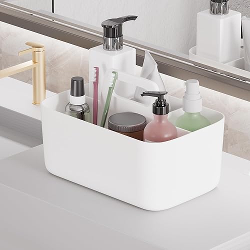 Miniatura 4 de HI NINGER Cesta portátil para ducha, organizador multiusos, organizador de plástico apilable con asa para almacenamiento de baño, organizador de