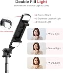 Selfie Stick Phone Tripod with Remote and LED Fill Lights - ASHINER 180cm Heigh Cell Phone Holder for Travel, Vlogging, Live Streaming Video and Photos, Phone Stand Compatible with iPhone and Android
