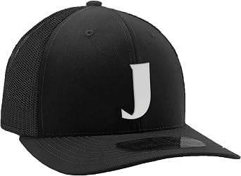 Daxton Baseball Trucker Hat 3D Capital Alphabet Letters Structured Mid Profile Cap