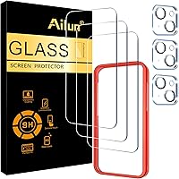 Vista 8 de Ailun Paquete de 2 protectores de pantalla para iPhone 12 Pro Max [6.7 pulgadas] + 2 protectores de lente de cámara, película de vidrio templado