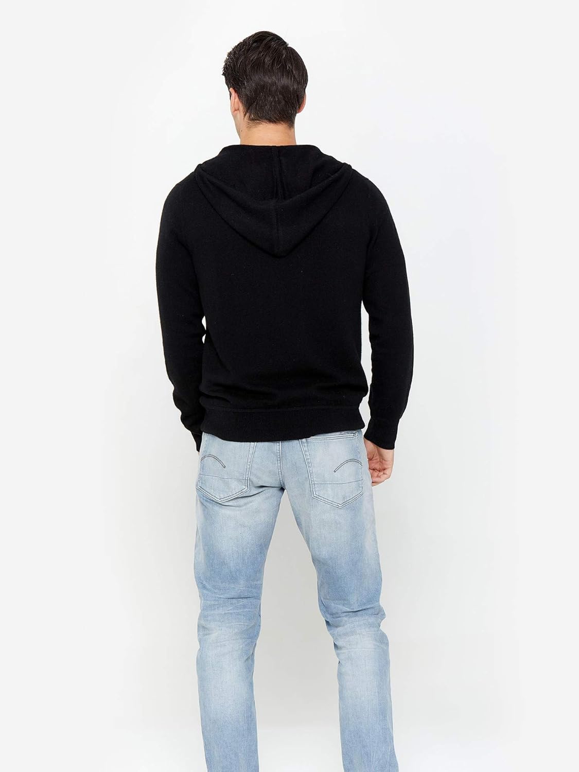 State Cashmere Men’s Full Zip Up Hoodie 100% Pure Cashmere Long Sleeve Fashion Sweatshirt with Pockets