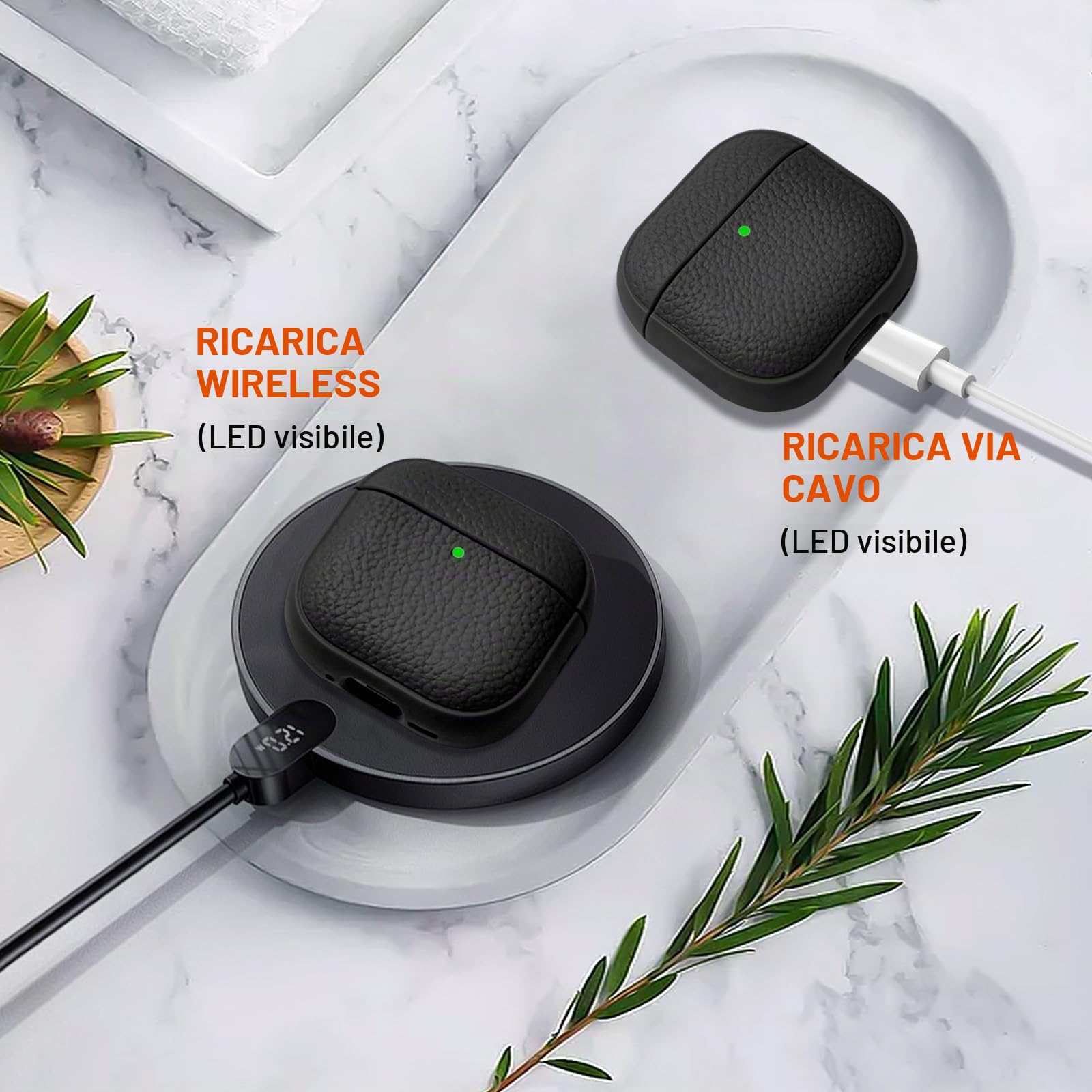 Teyomi Cover compatibile con Airpods 4, TPU Airpods 4 Cover con Cordino, Custodia Protettiva Progettazione della trama per AirPods 4 Generazione Case, Supporto ricarica wireless [Nero]