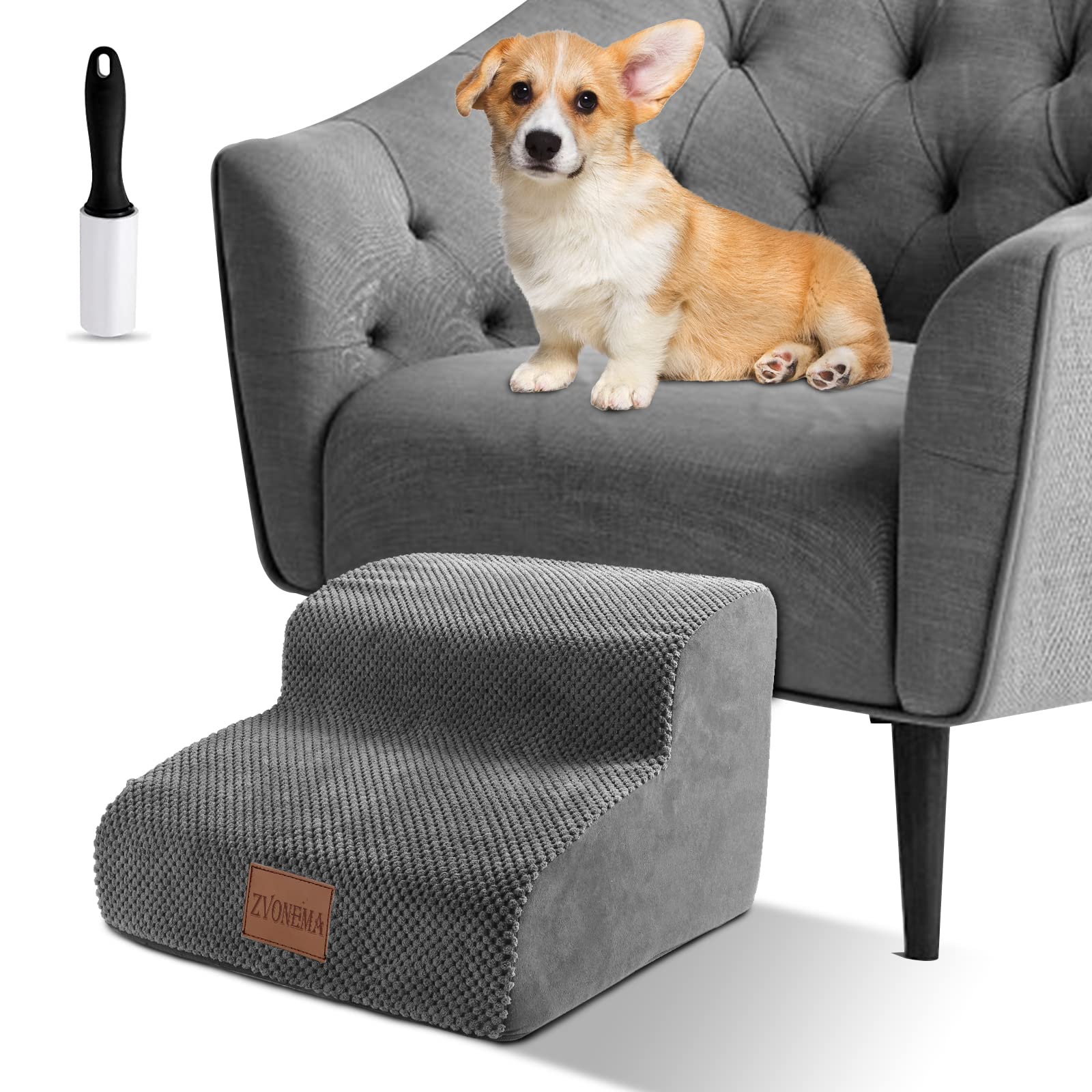 ZNM Dog Stairs, High Density Foam Dog Steps for Bed and Sofa, NonSlip