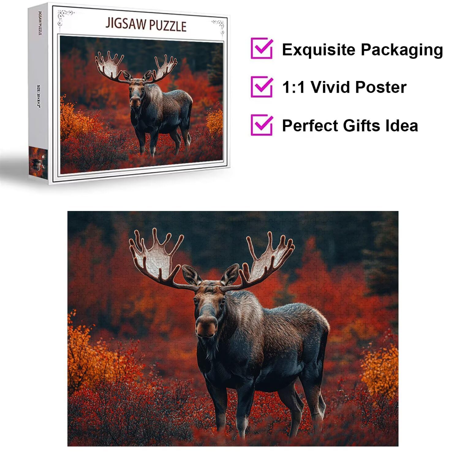 Puzzle 3000 elementów dla dorosłych, gry rodzinne, jeleń, n-425