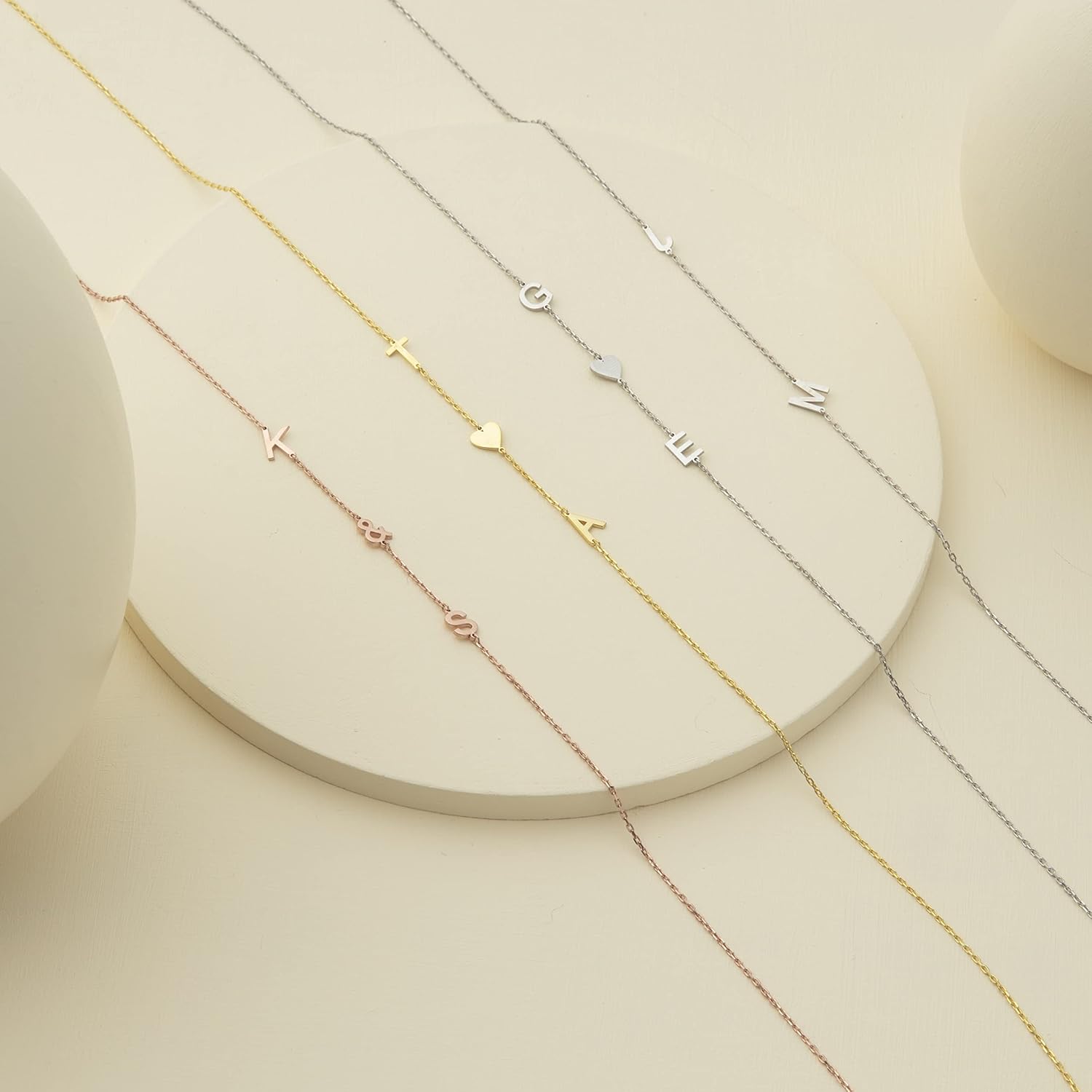 925 Silver Sideways Initial Necklace, Gold Over Silver Letter Necklace, Rose Gold Necklace for her, Minimalist Necklace, Mom Necklace, Valentines Day Gift for Her, Silver Gift Necklace
