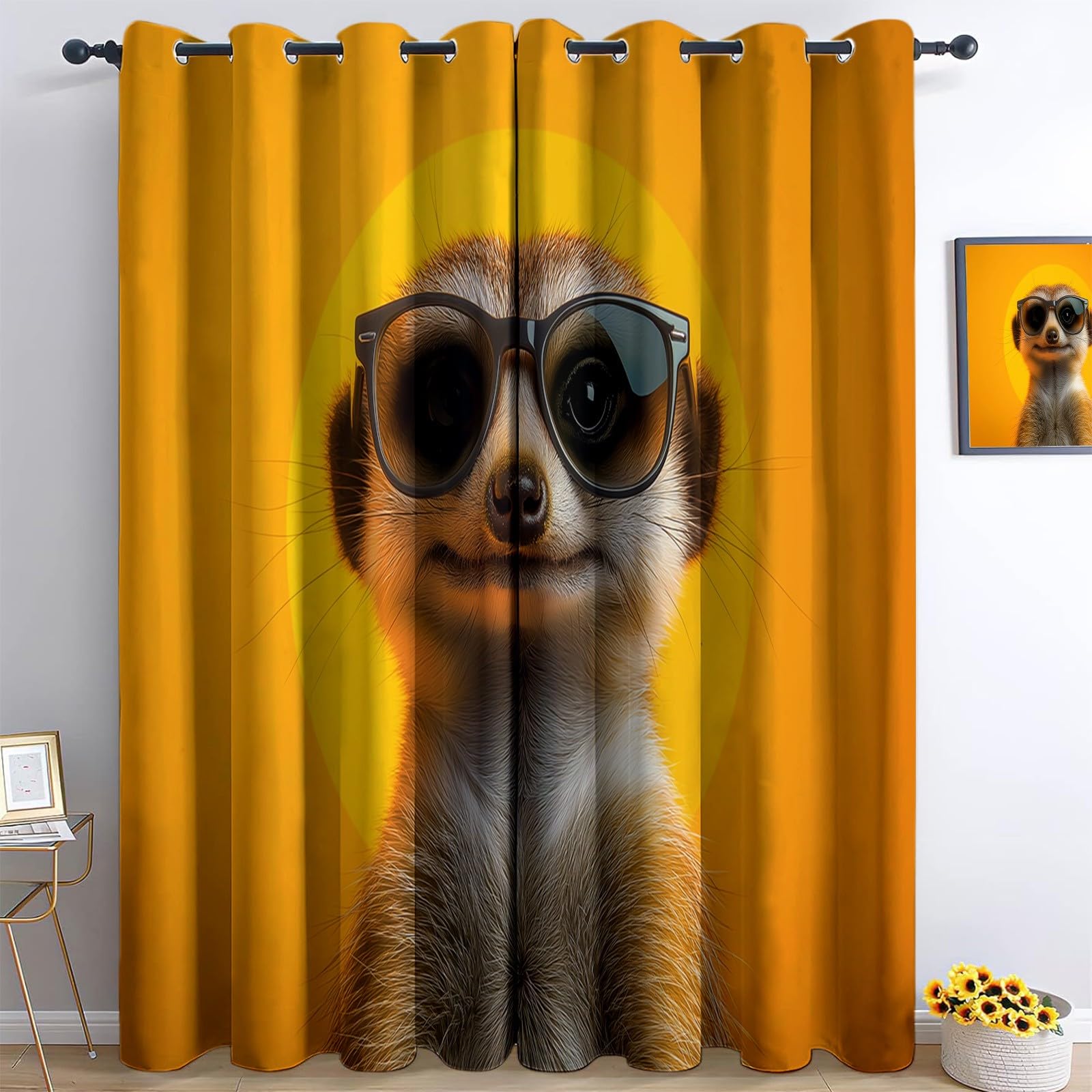 Rideau thermique enfant suricate occultant pour bloquer la lumière