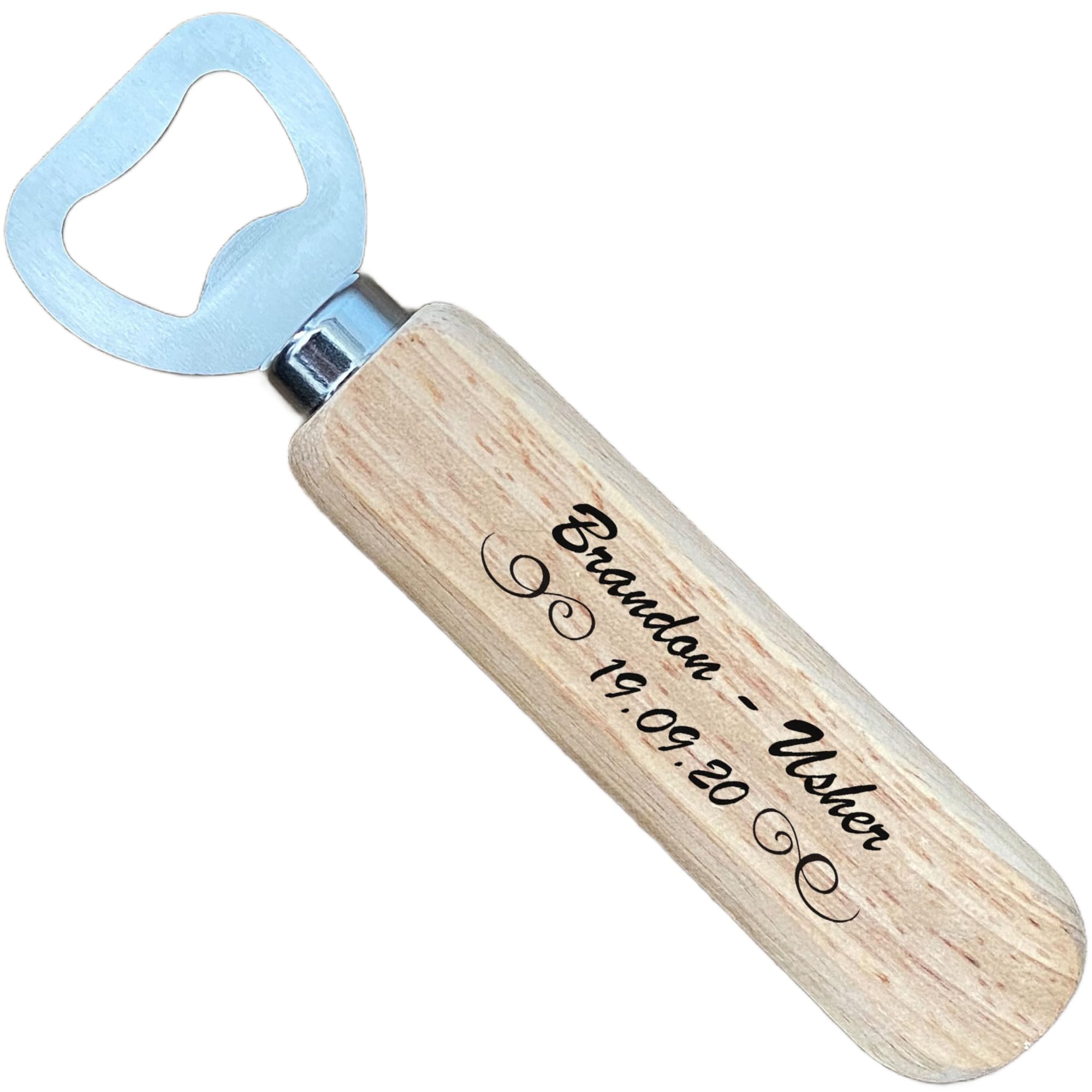 Red Ocean Personalised Bottle Opener Wedding Favours Novelty Thank You Gift for Usher Custom Text