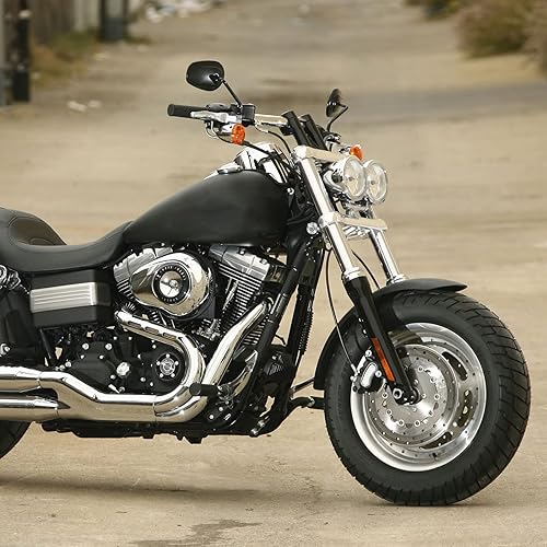 Miniatura 5 de LKV Espejos retrovisores para motocicleta, ajuste de 360 grados, espejos laterales de vástago largo para Harley Sportster Road King Softail Street