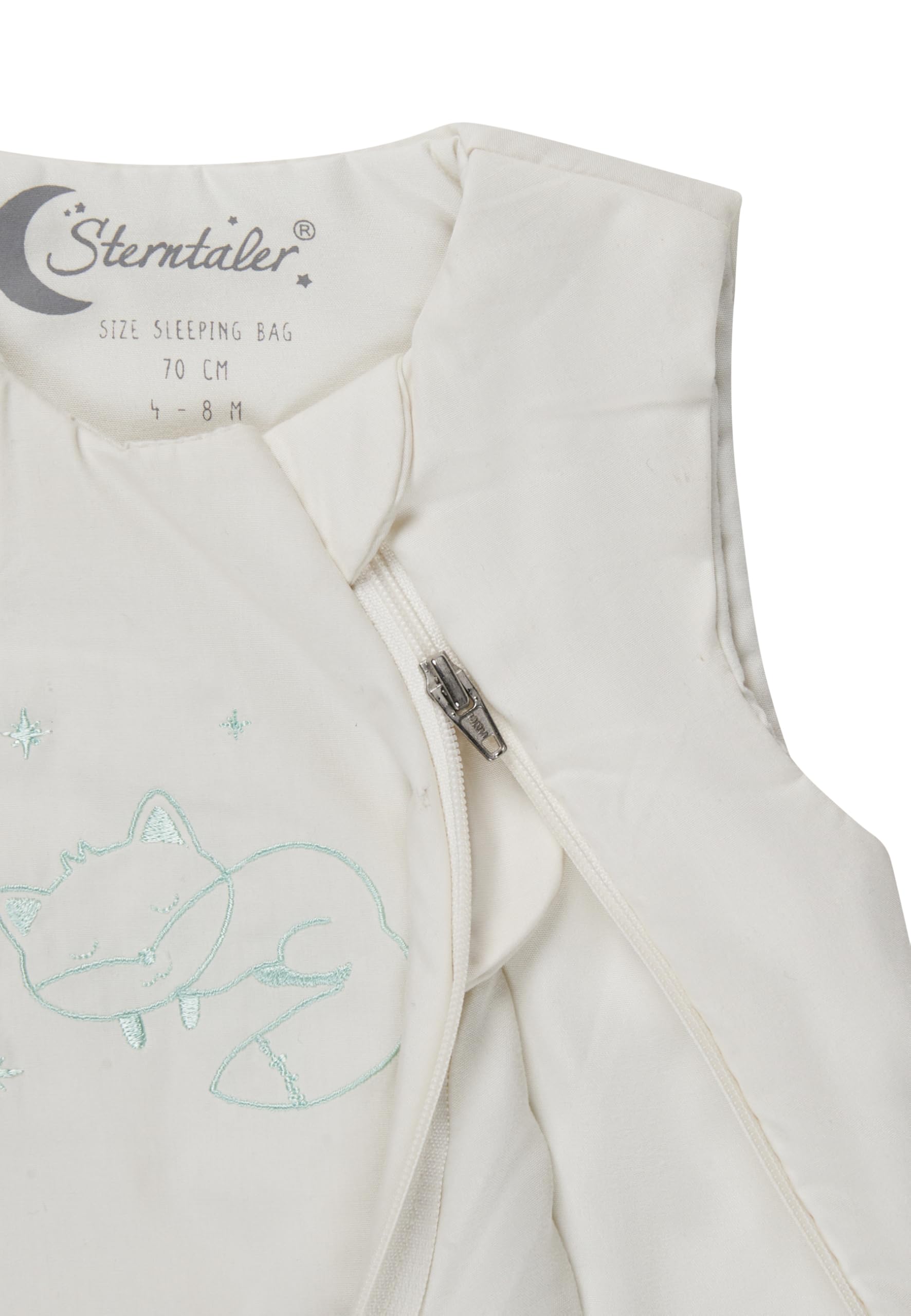 Sterntaler Schlafsack 100cm Fuchs Filou - aus Polycotton mit Hydrocool-Futter - wattiert - Zwei-Wege-Reißverschluss & Kabelöffnung - 1,50 TOG - Unisex Baby & Kleinkind, lichtgrau