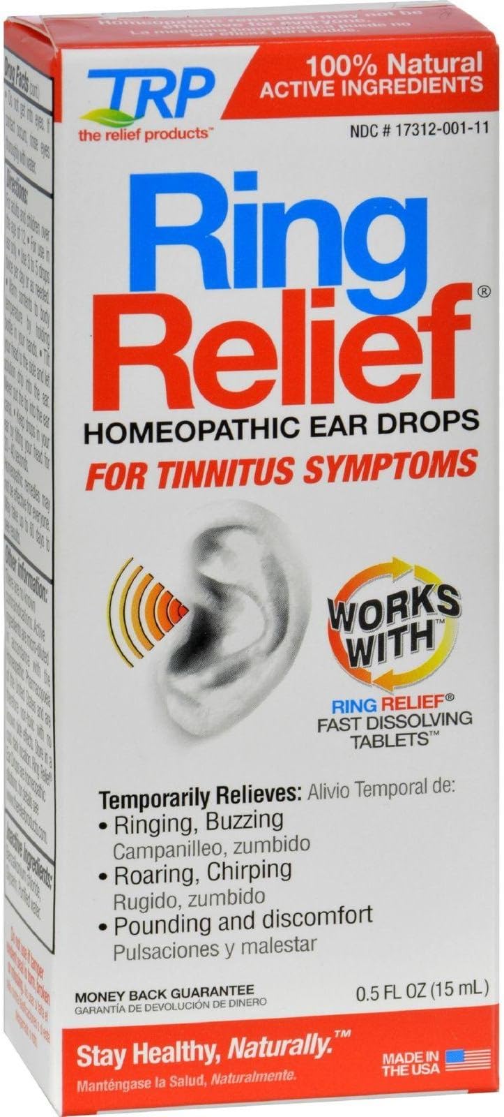 Ring Relief Homeopathic Ear Drops, 0.33-Ounce Package