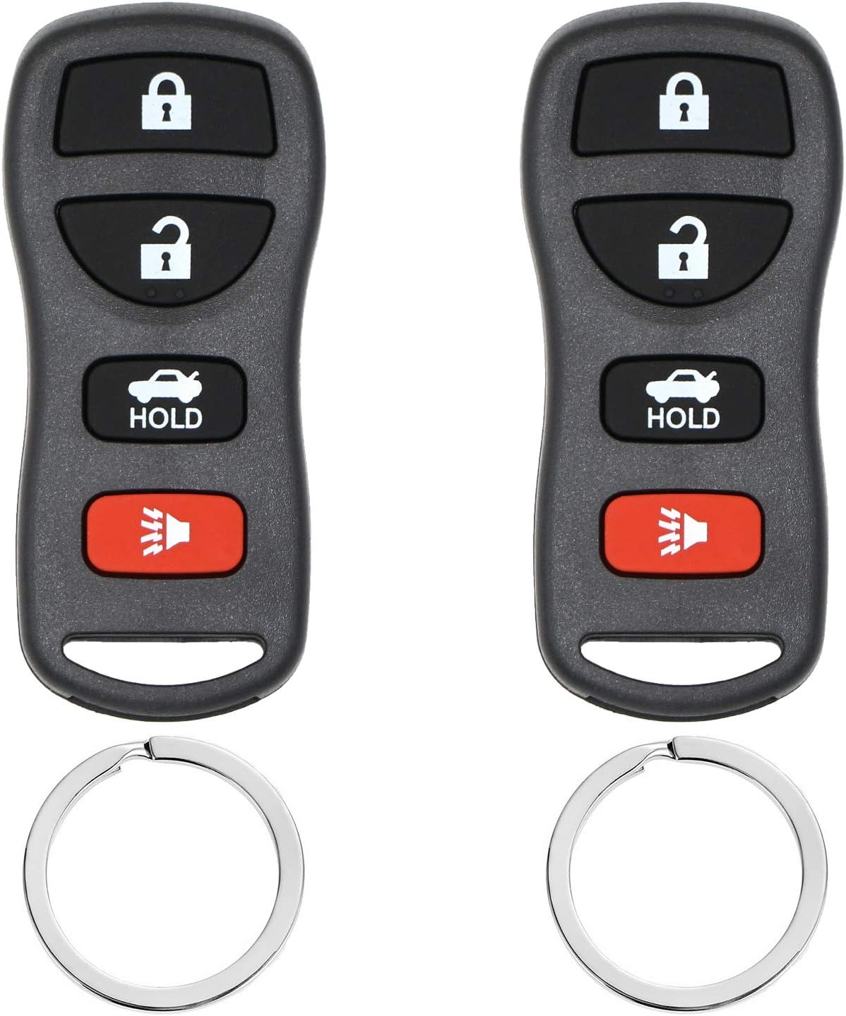 Keyless Entry Remote Control Car Key Fob Replacement for Nissan 2002-2006 Altima and 2002-2006 Applicable Nissan Maxima Replaces # KBRASTU15 CWTWB1U733 (Pack of 2)